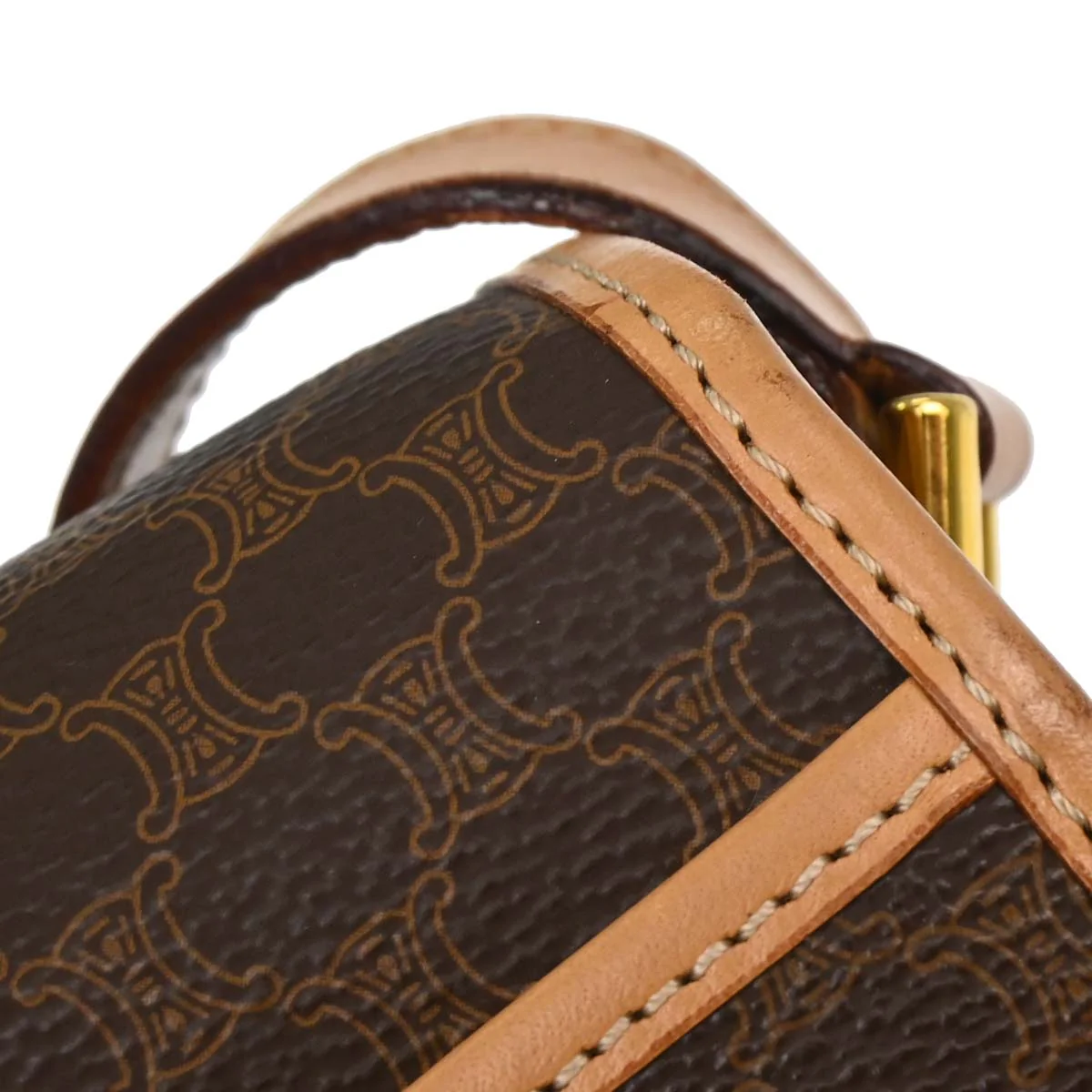 Celine Brown PVC Macadam Shoulder Bag - Image 9