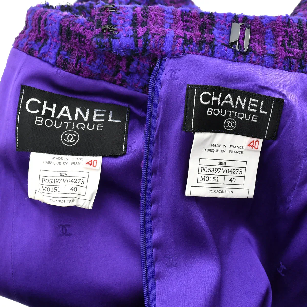 Chanel Setup Suit Jacket Skirt Purple 95A #40 - Image 8