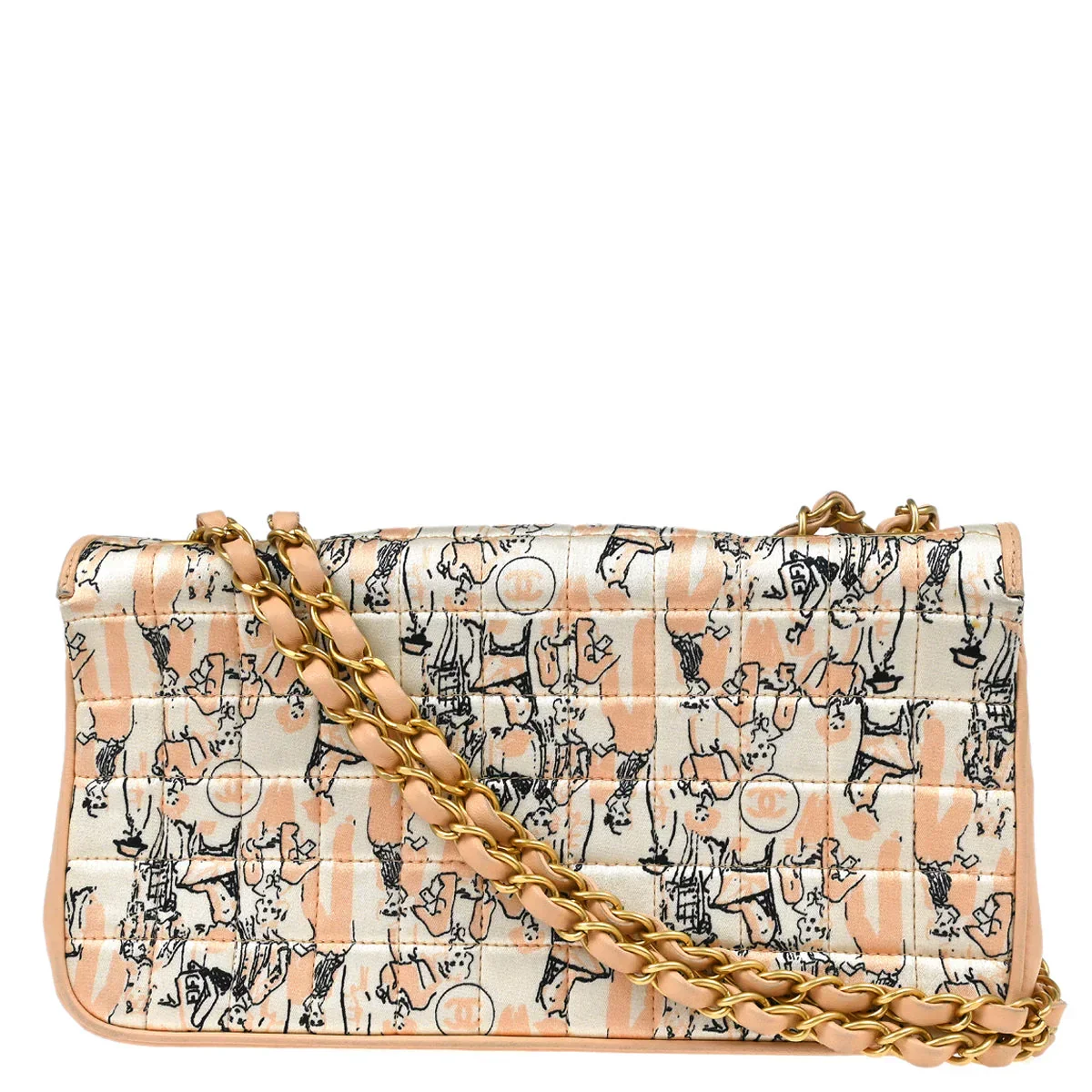 Chanel 2003-2004 Pink Satin Chain Shoulder Bag - Image 2