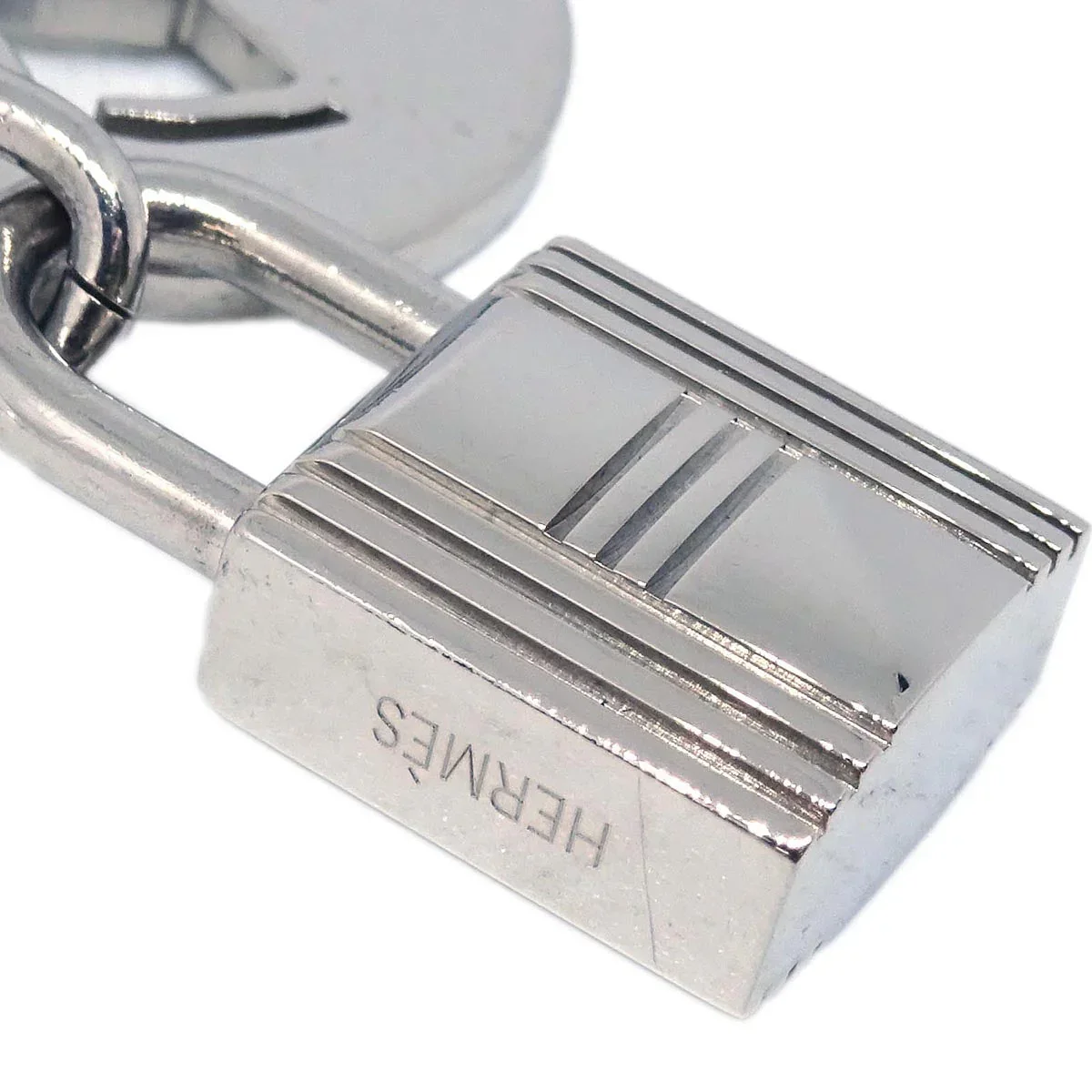 Hermes Amulet Bull Lock Key Holder Silver Small Good - Image 2