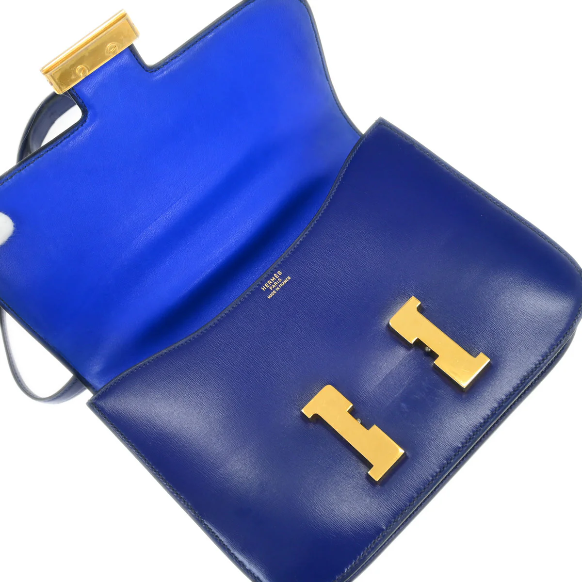 Hermes Blue Saphir Box Calf Constance 23 Shoulder Bag - Image 7
