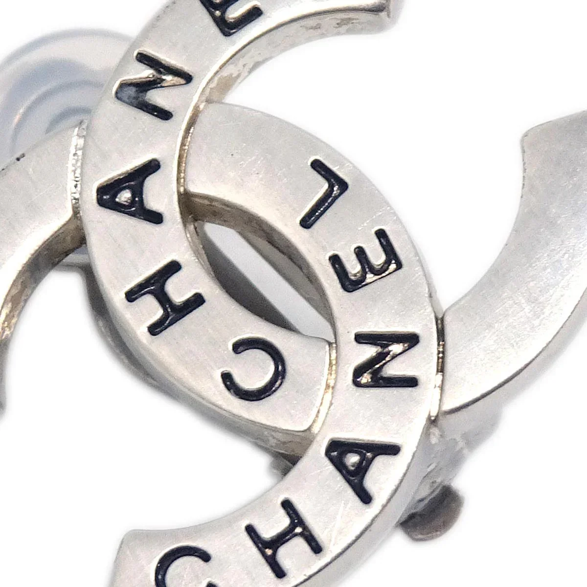 Chanel CC Earrings Clip-On Silver 98P - Image 2