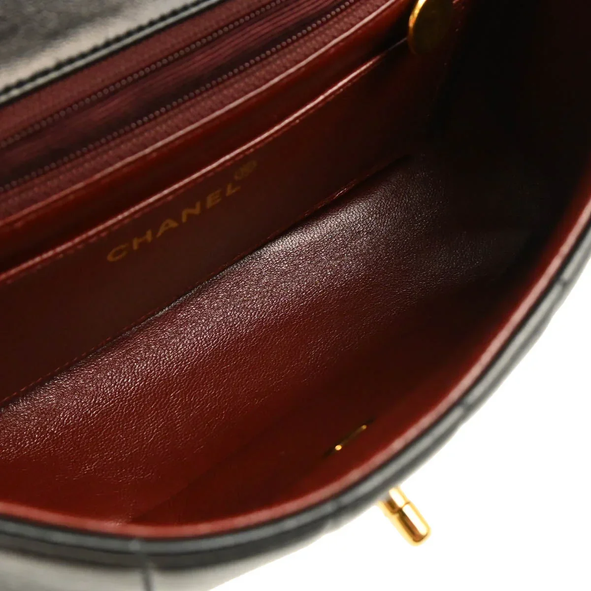 Chanel 1994-1996 Mademoiselle Black Lambskin Shoulder Bag - Image 9