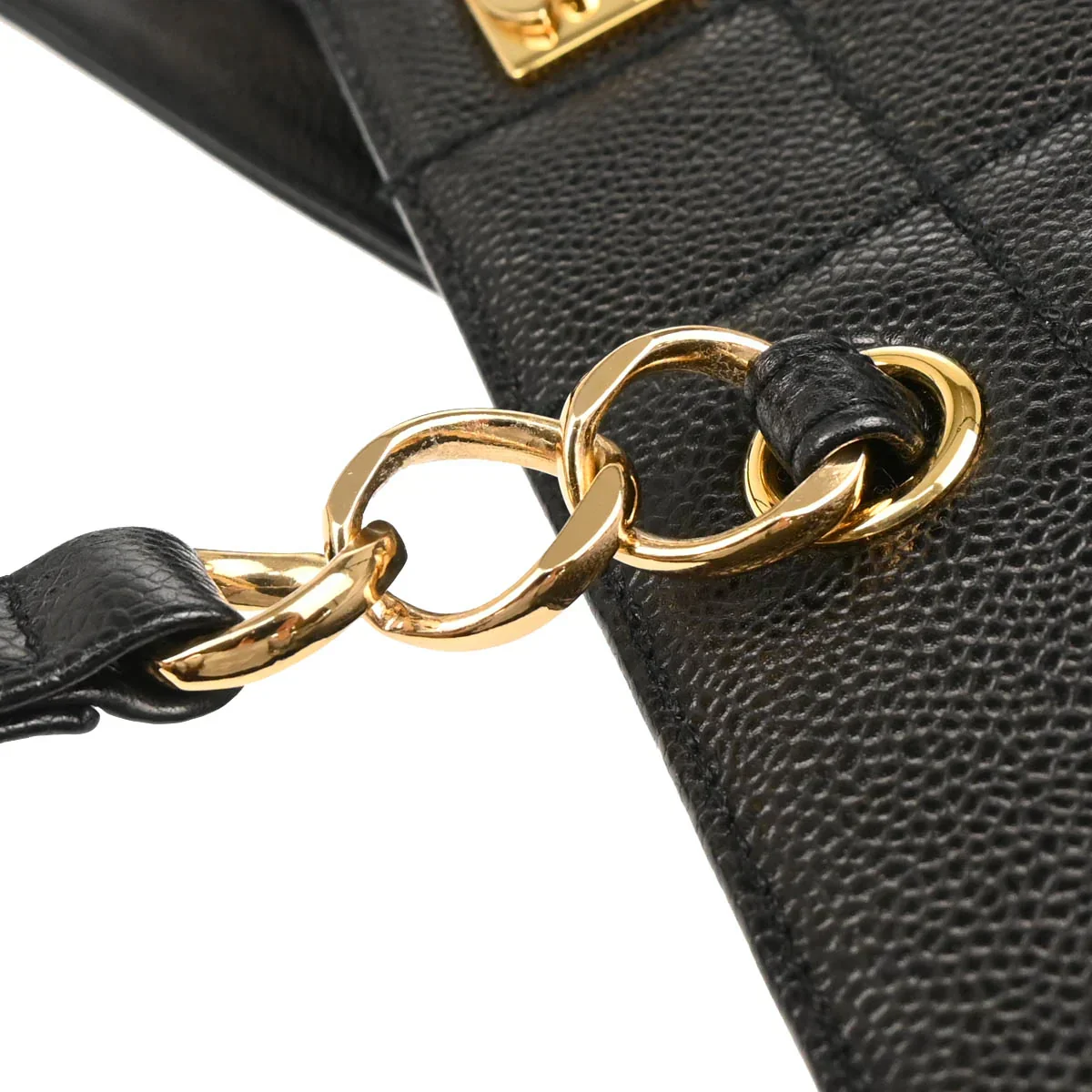 Chanel 2001-2003 Black Caviar Wild Stitch Choco Bar Chain Handbag - Image 6
