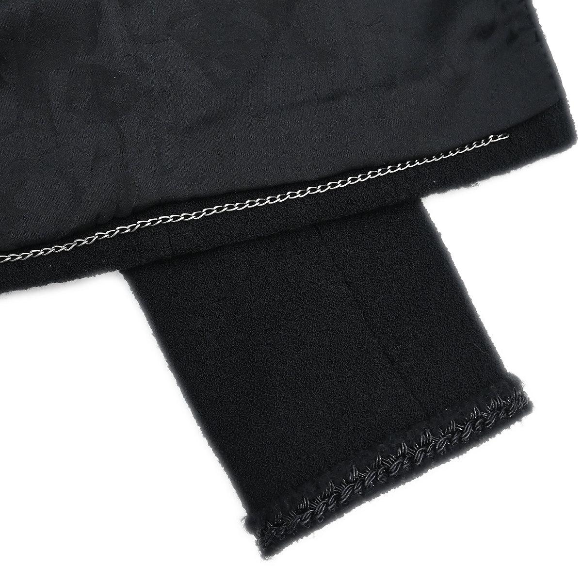Chanel 2008 Single Breasted Collarless Jacket Black #38 - Image 8