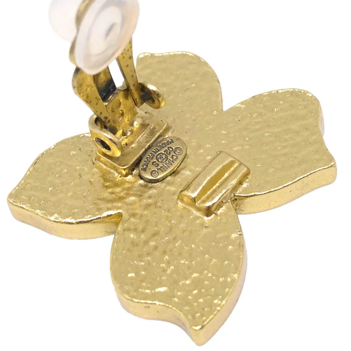 Chanel Black Gold Earrings Clip-On 02S - Image 4