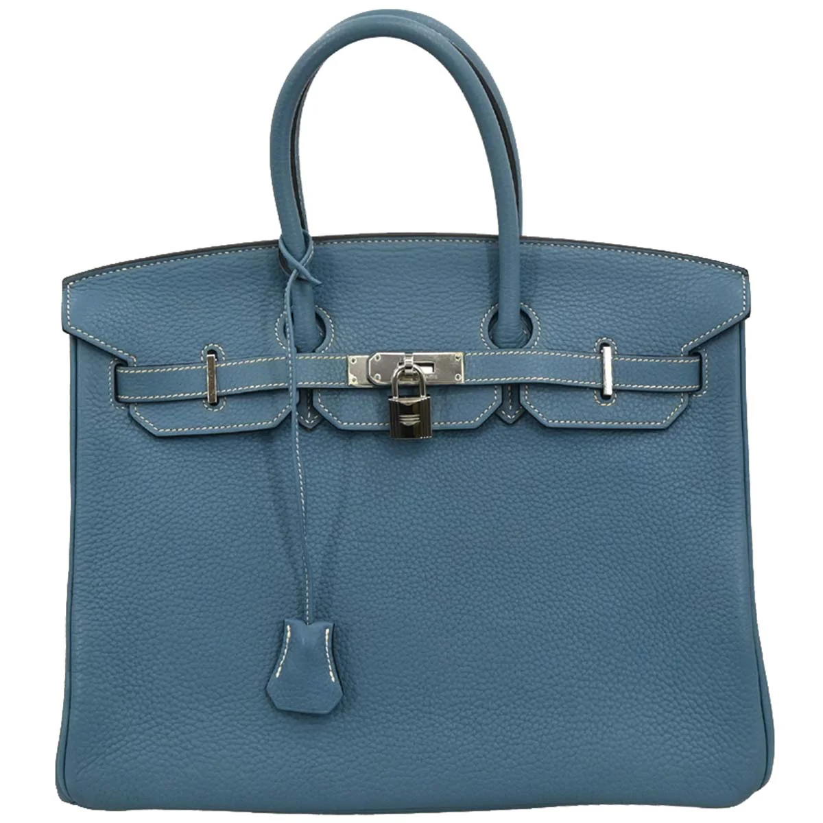 Hermes 2009 Blue Jean Taurillon Clemence Birkin 35 Handbag