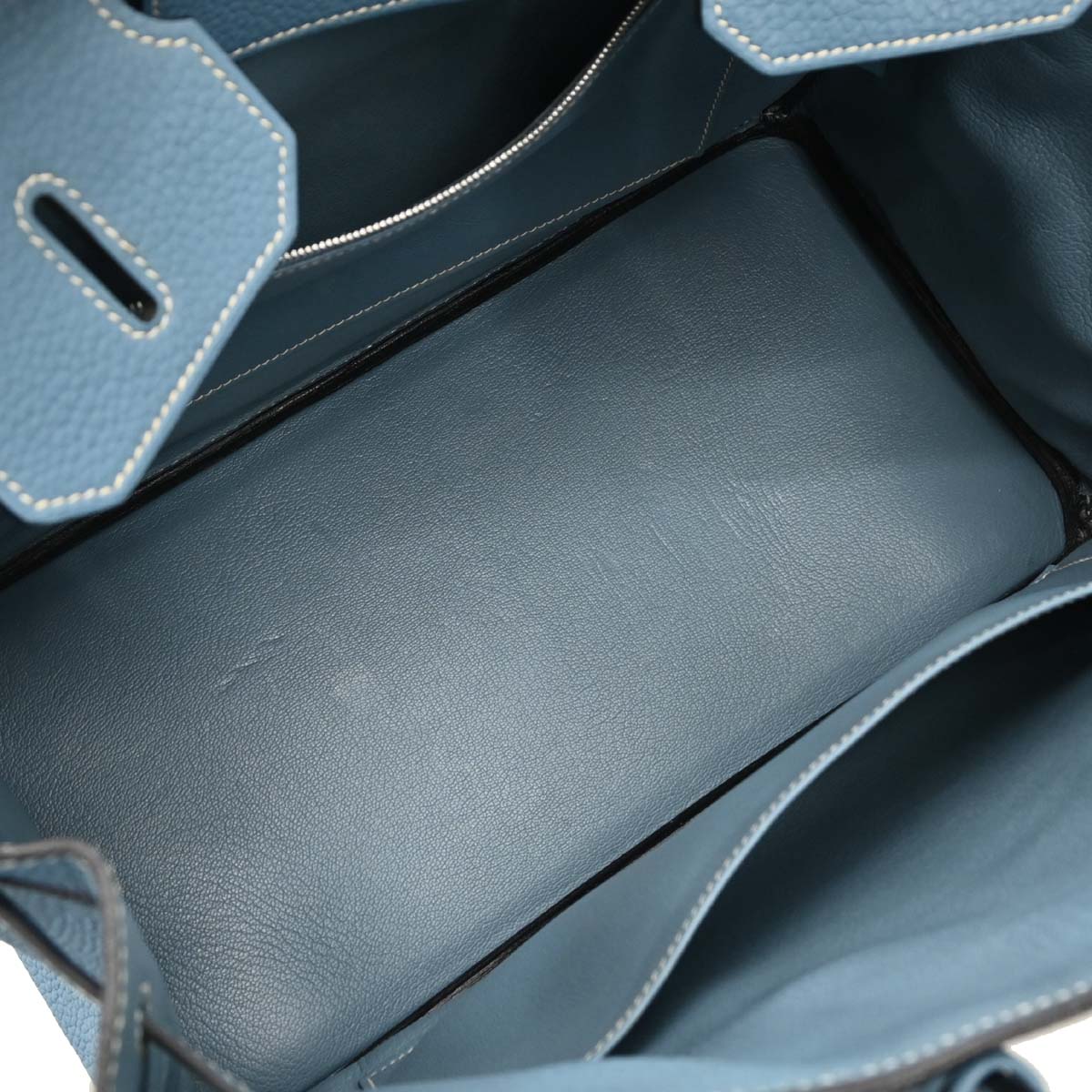 Hermes 2009 Blue Jean Taurillon Clemence Birkin 35 Handbag - Image 7