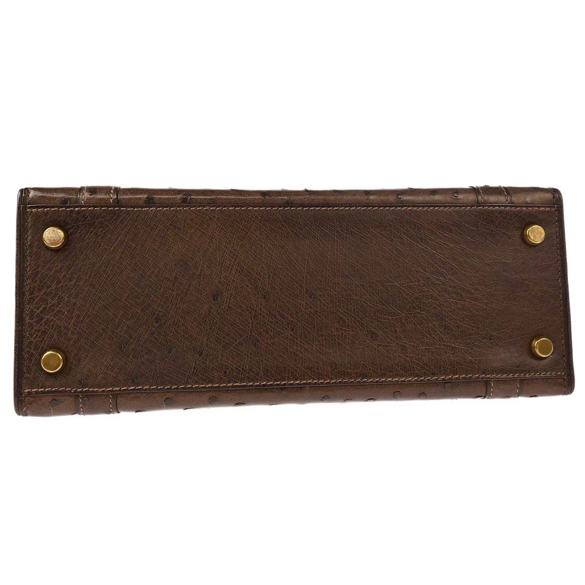 Hermes * Marron Fonce Ostrich Drag 27 Handbag - Image 3