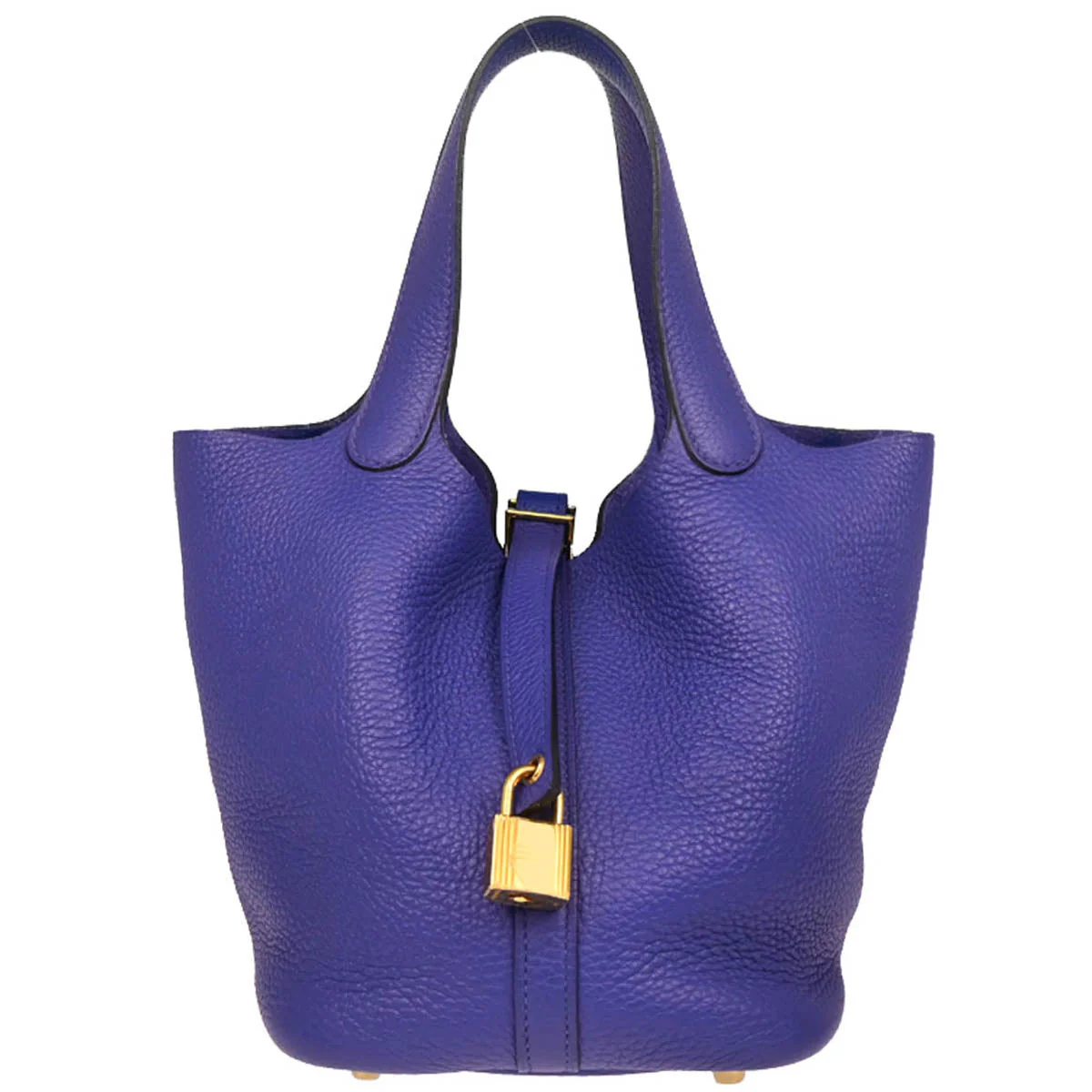 Hermes 2017 Blue Electric Taurillon Clemence Picotin Lock 18 PM Handbag