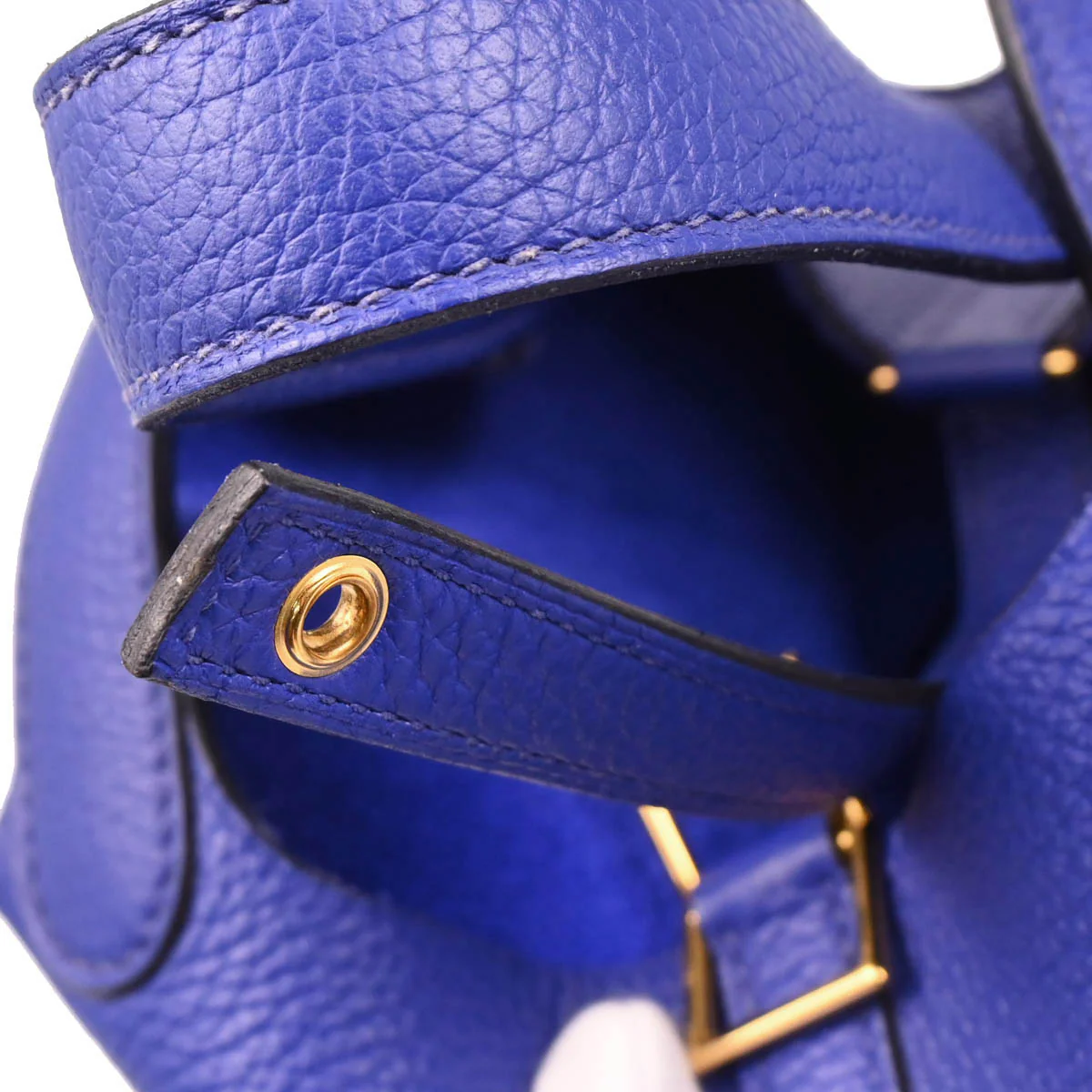 Hermes 2017 Blue Electric Taurillon Clemence Picotin Lock 18 PM Handbag - Image 7