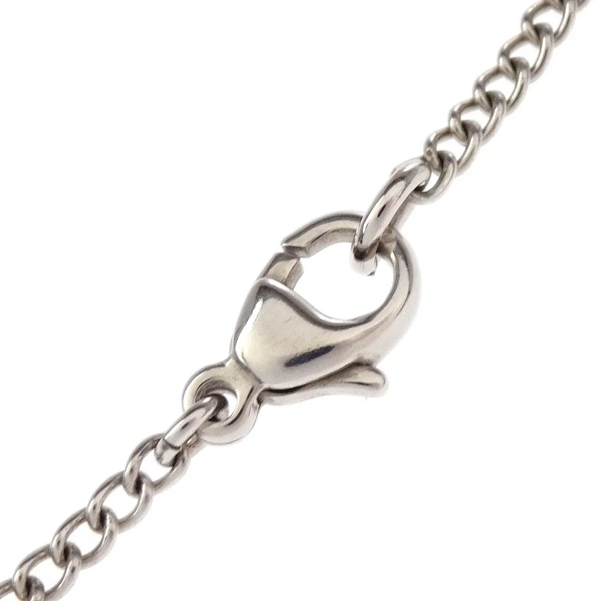 Chanel CC Chain Necklace Pendant Rhinestone Silver 04A - Image 3