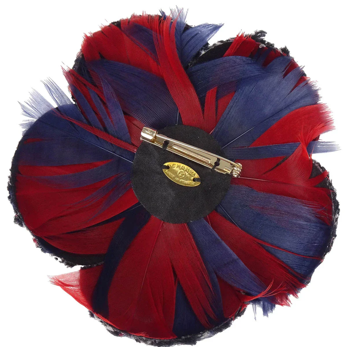 Chanel Flower Brooch Pin Black Tweed - Image 3