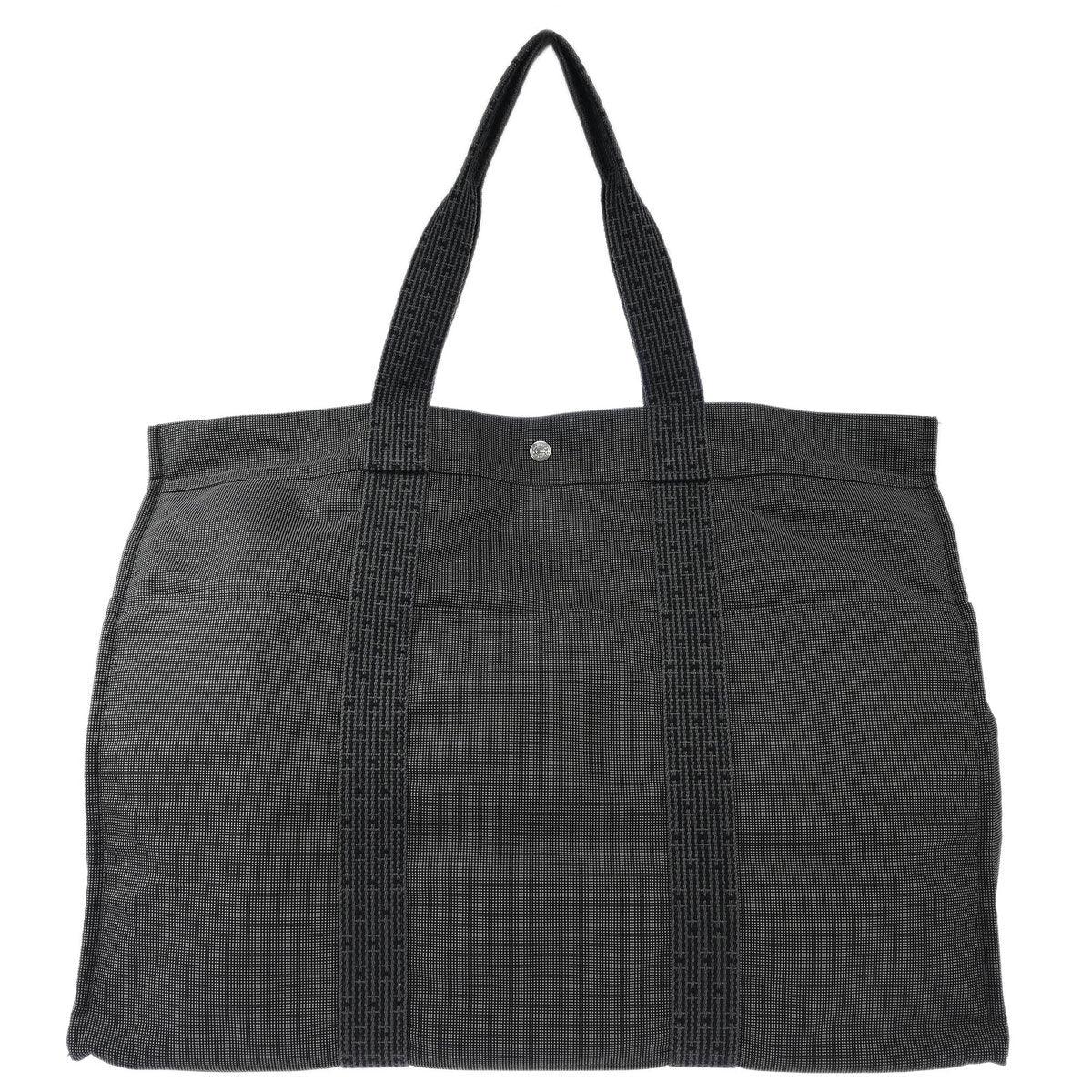 Hermes Gray Canvas Herline Tote TGM Handbag