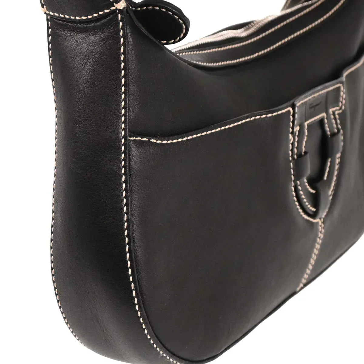 Salvatore Ferragamo Black Leather Handbag - Image 3