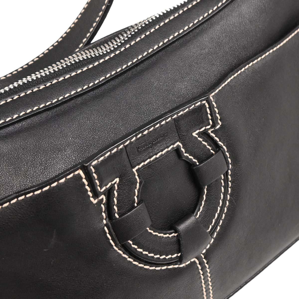 Salvatore Ferragamo Black Leather Handbag - Image 5