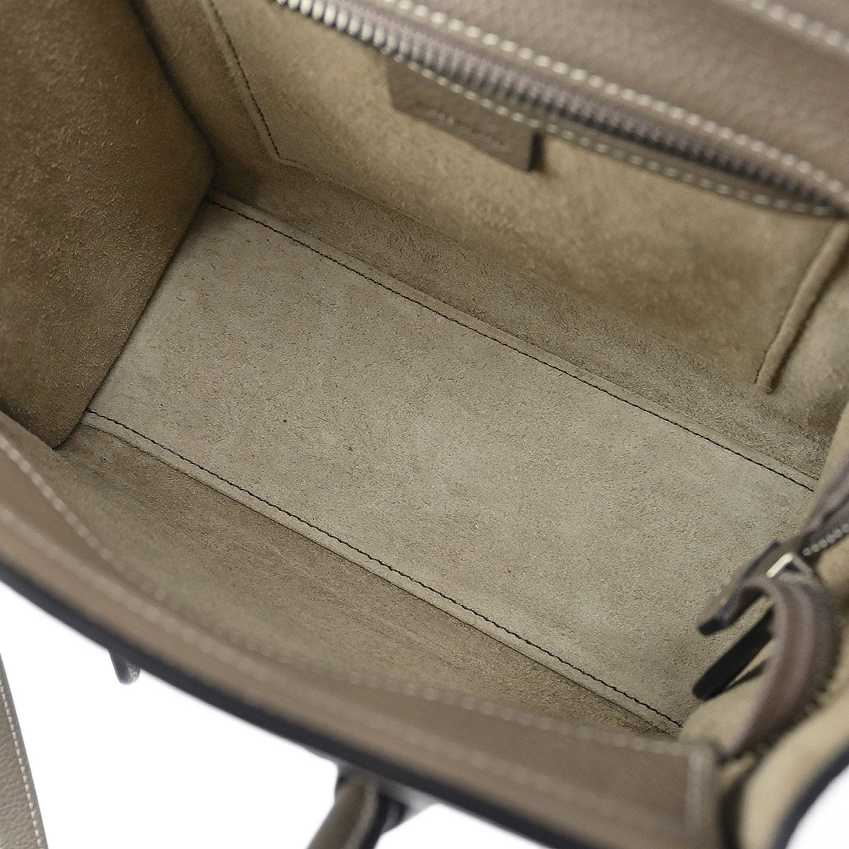 Celine Gray Leather Nano Luggage Tote Bag - Image 7