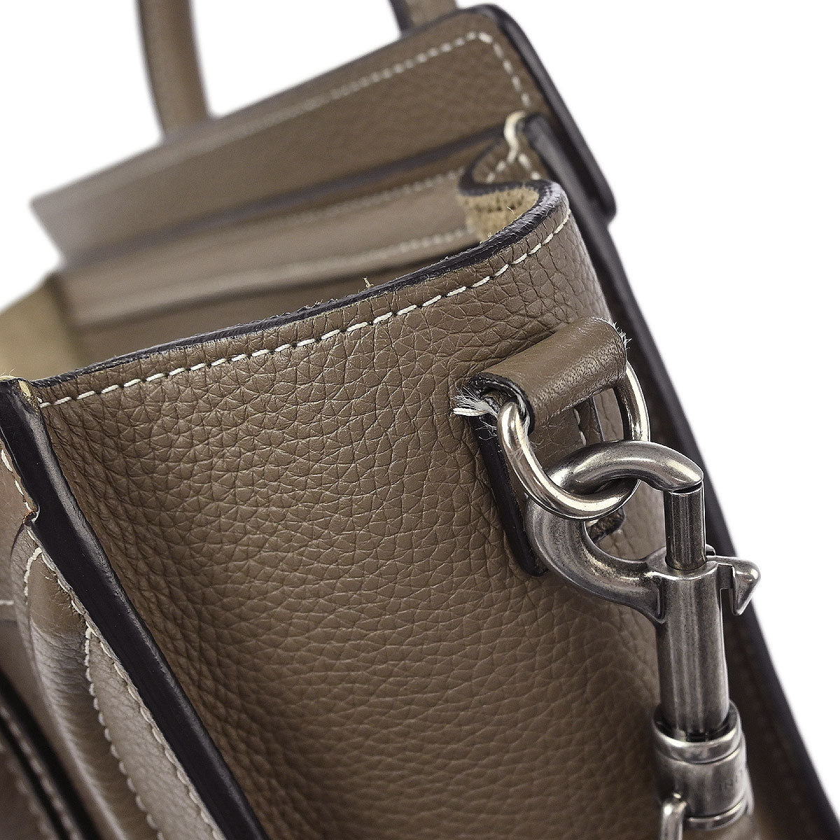Celine Gray Leather Nano Luggage Tote Bag - Image 8