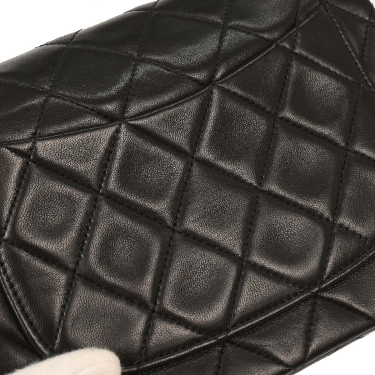 Chanel Black Lambskin Mini Classic Square Flap Shoulder Bag - Image 4