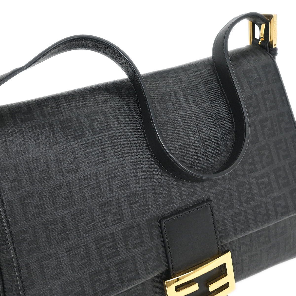 Fendi Gray Zucchino Mamma Baguette Handbag - Image 6