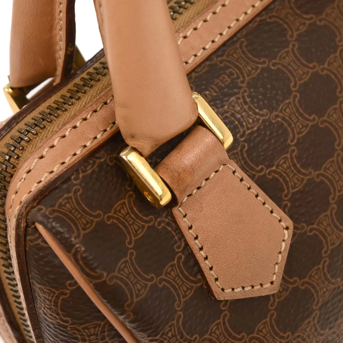 Celine Brown Macadam Handbag - Image 4