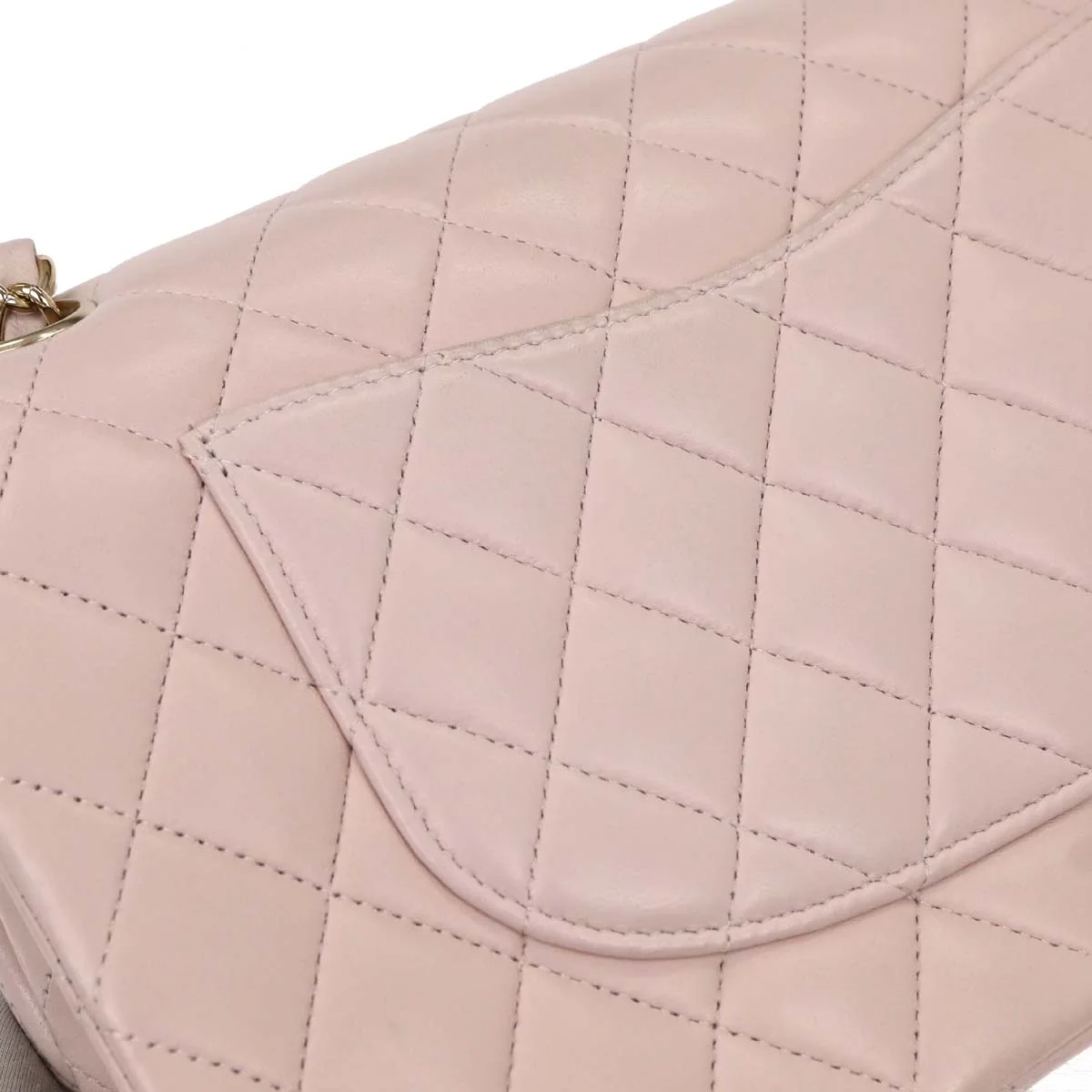 Chanel 2012-2013 Light Pink Lambskin Medium Classic Double Flap Shoulder Bag - Image 3