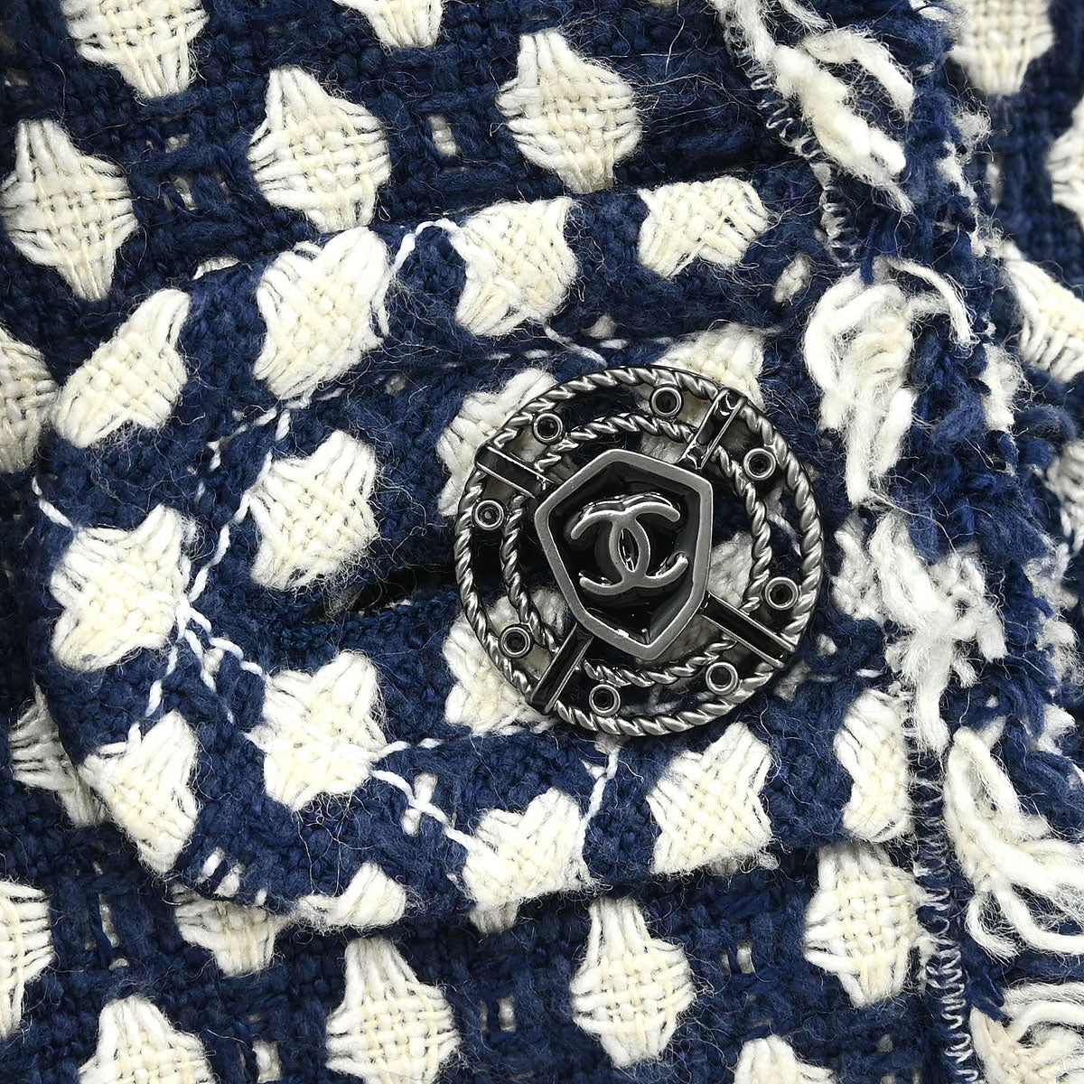 Chanel Single Breasted Jacket Navy #38 - Image 4