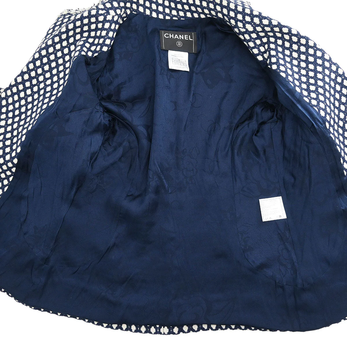 Chanel Single Breasted Jacket Navy #38 - Image 7