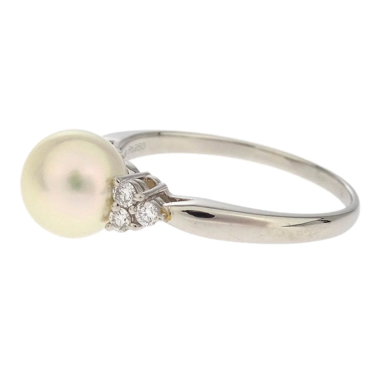 Mikimoto Ring Pt950 Genuine Pearl Silver #61 - Image 2