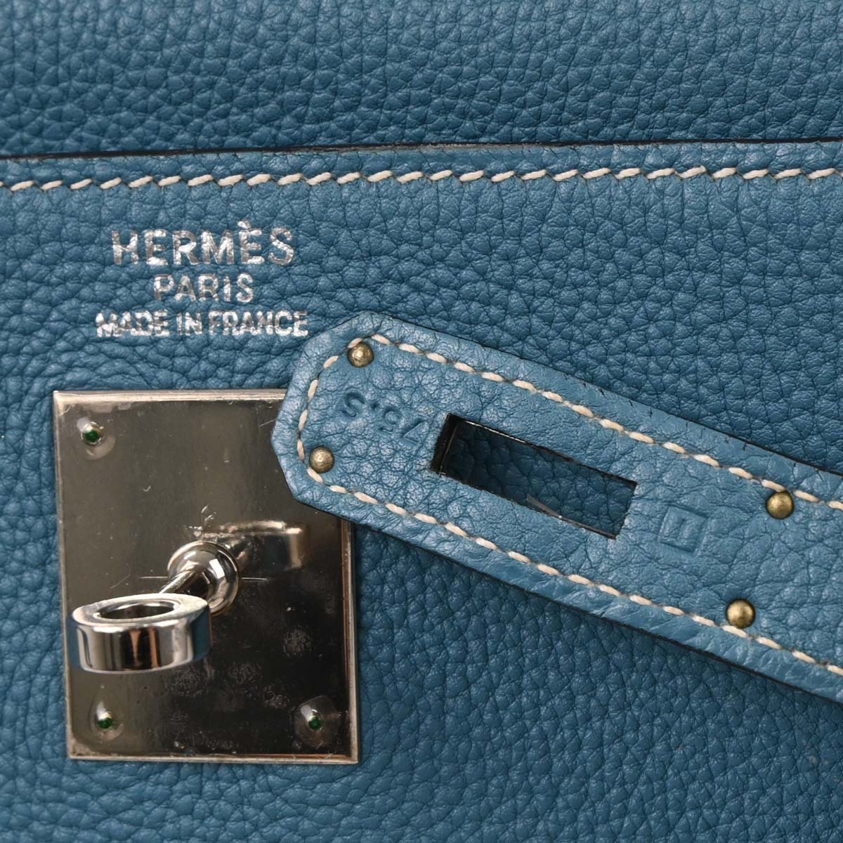 Hermes Blue Jean Togo Kelly 35 Retourne 2way Shoulder Handbag - Image 10