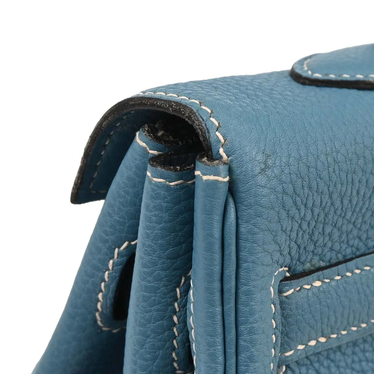 Hermes Blue Jean Togo Kelly 35 Retourne 2way Shoulder Handbag - Image 3