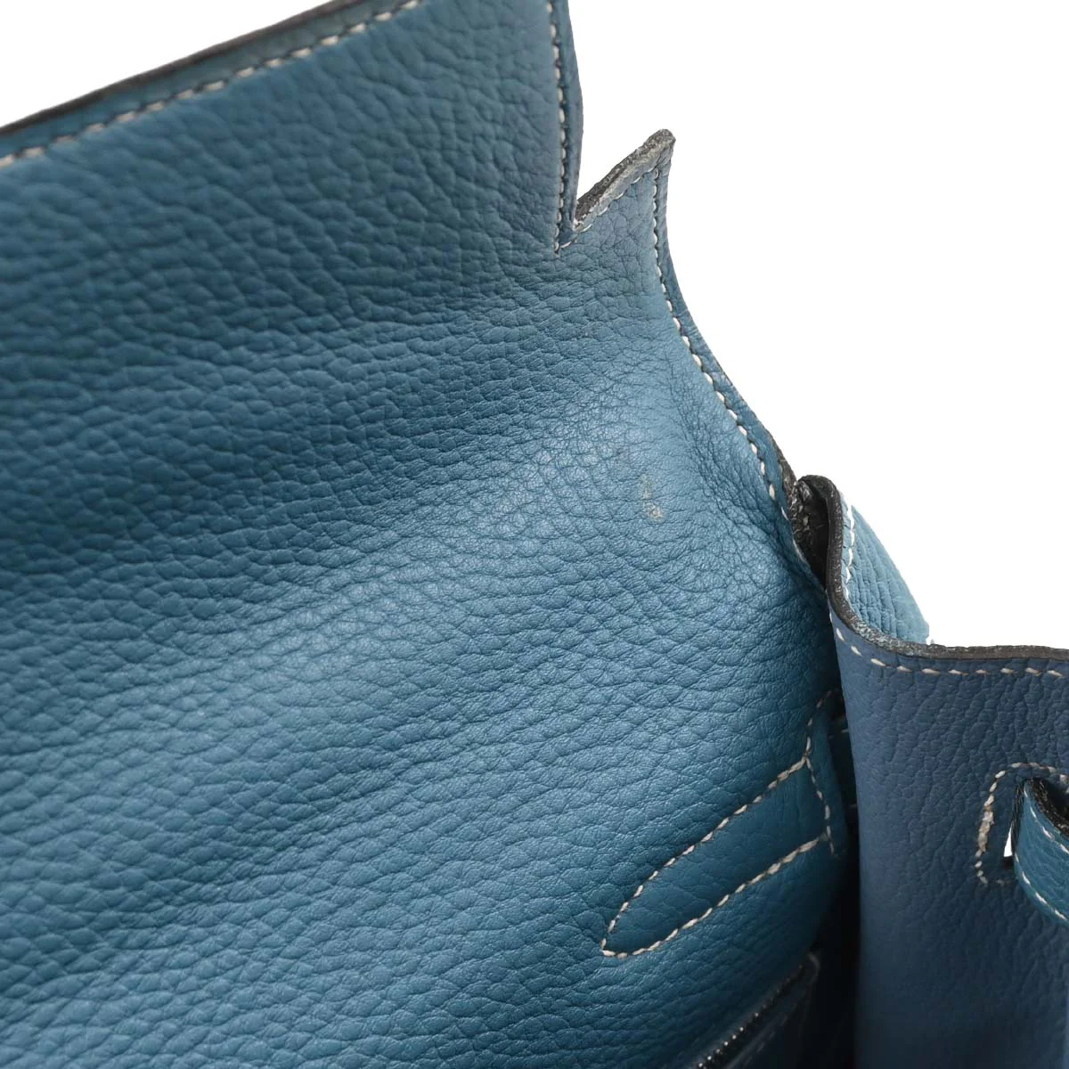 Hermes Blue Jean Togo Kelly 35 Retourne 2way Shoulder Handbag - Image 8