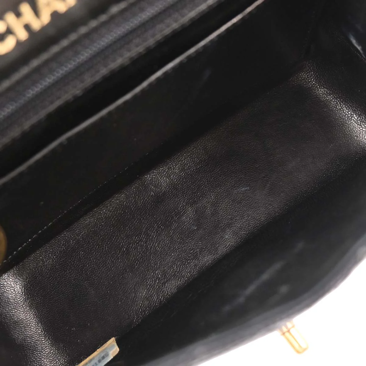 Chanel 1991-1994 * Black Lizard Mini Classic Square Flap Shoulder Bag - Image 7