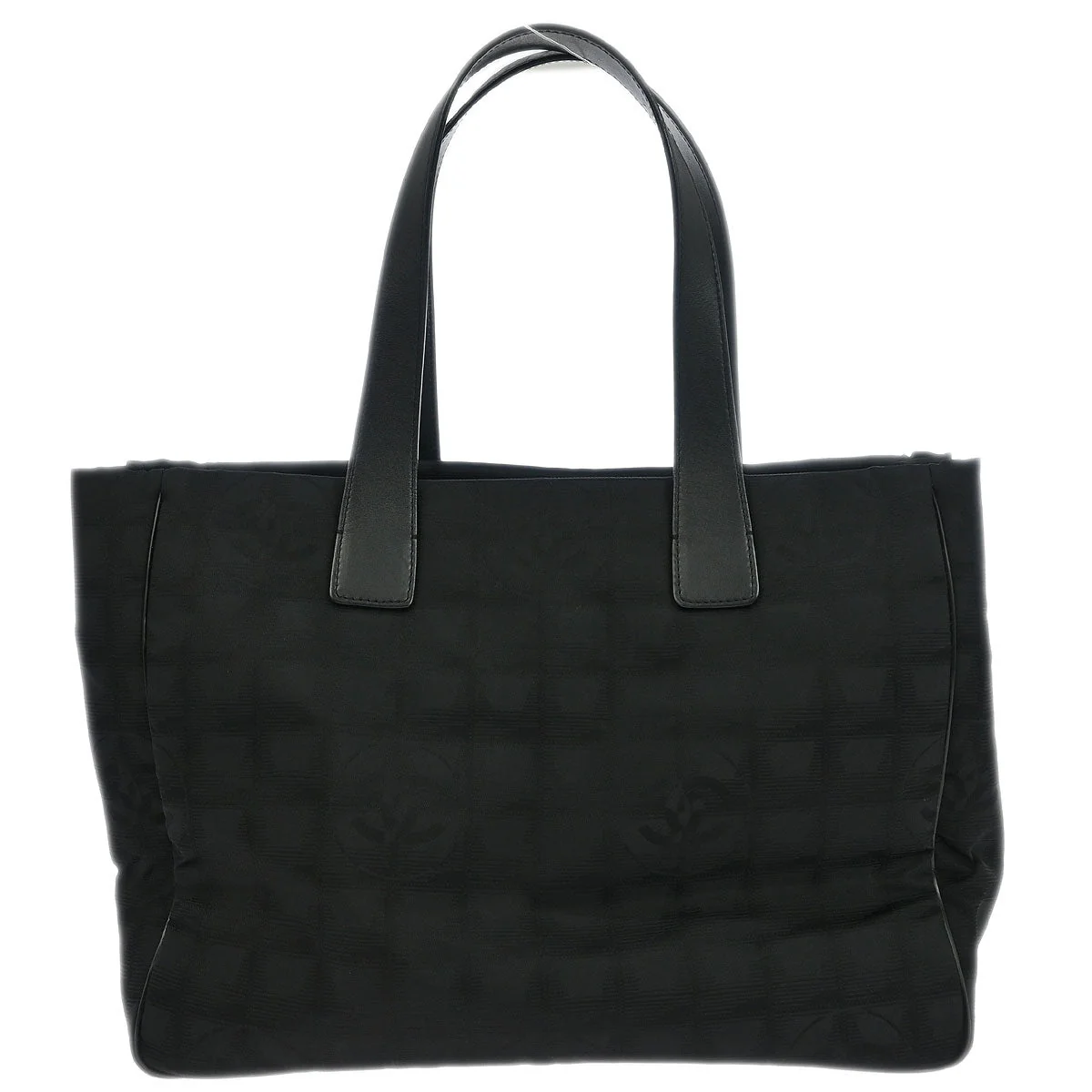Chanel 2008-2009 Black Jacquard Nylon New Travel Line Tote Handbag