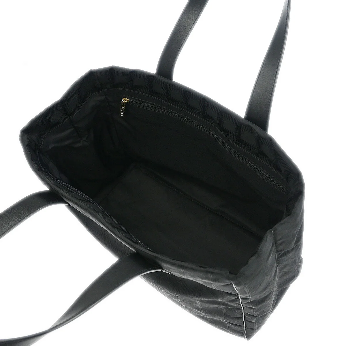 Chanel 2008-2009 Black Jacquard Nylon New Travel Line Tote Handbag - Image 6