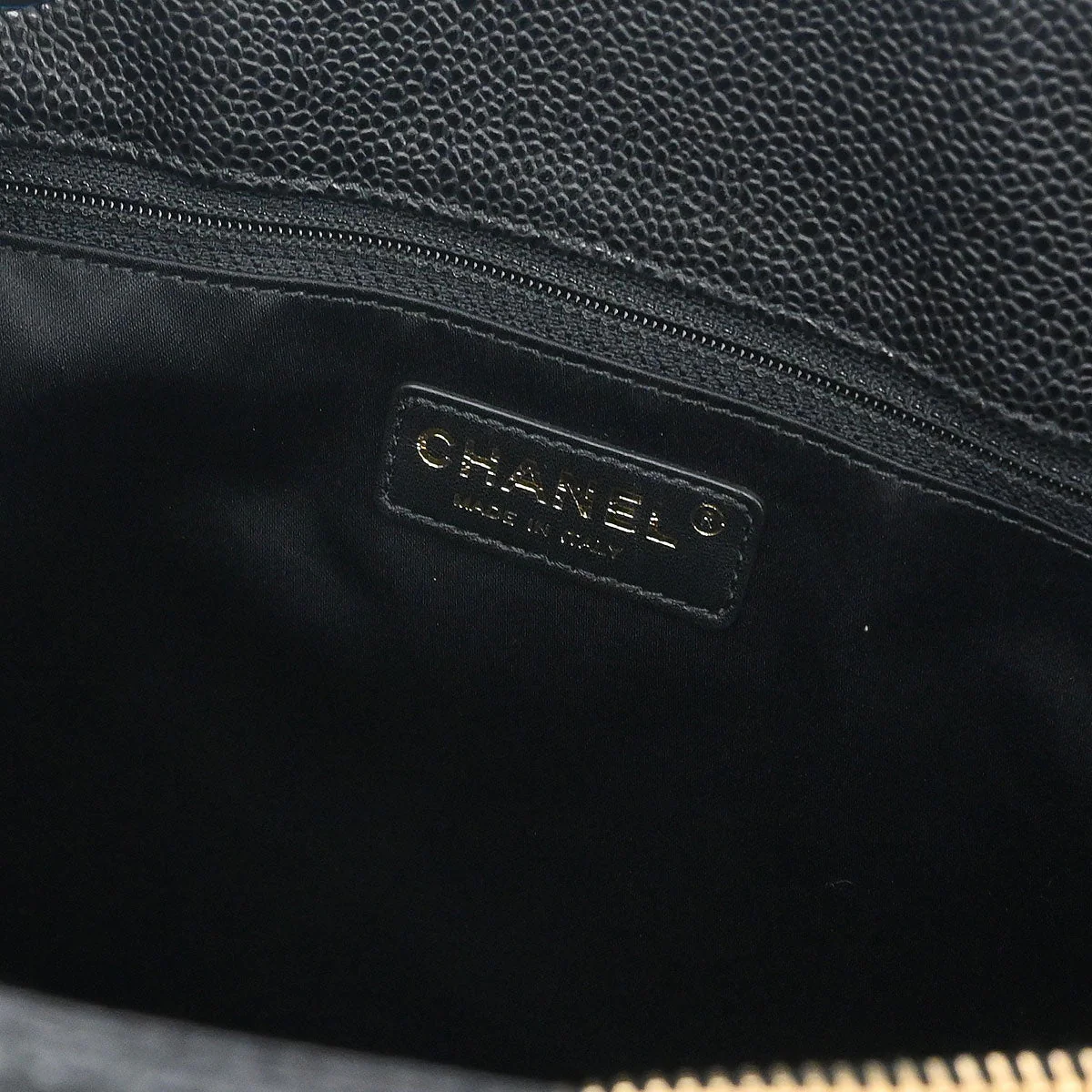Chanel 2013-2014 Black Caviar Skin Grand Shopping Tote GST Chain Handbag - Image 11