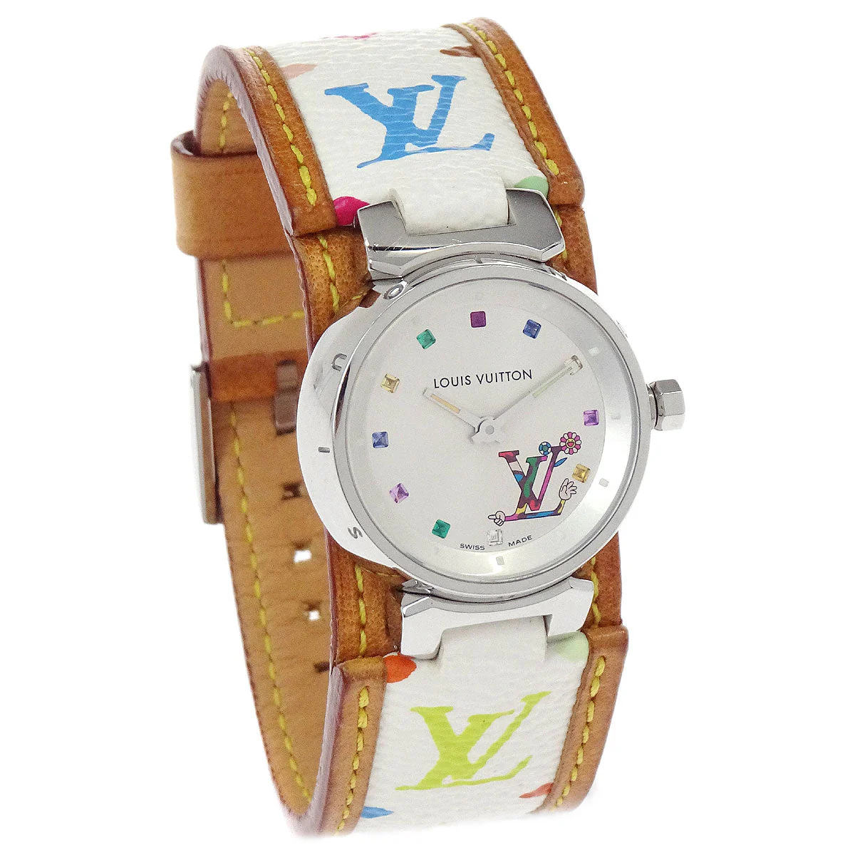 Louis Vuitton Monogram Multicolor Takashi Murakami Q12130 Tambour Watch - Image 2