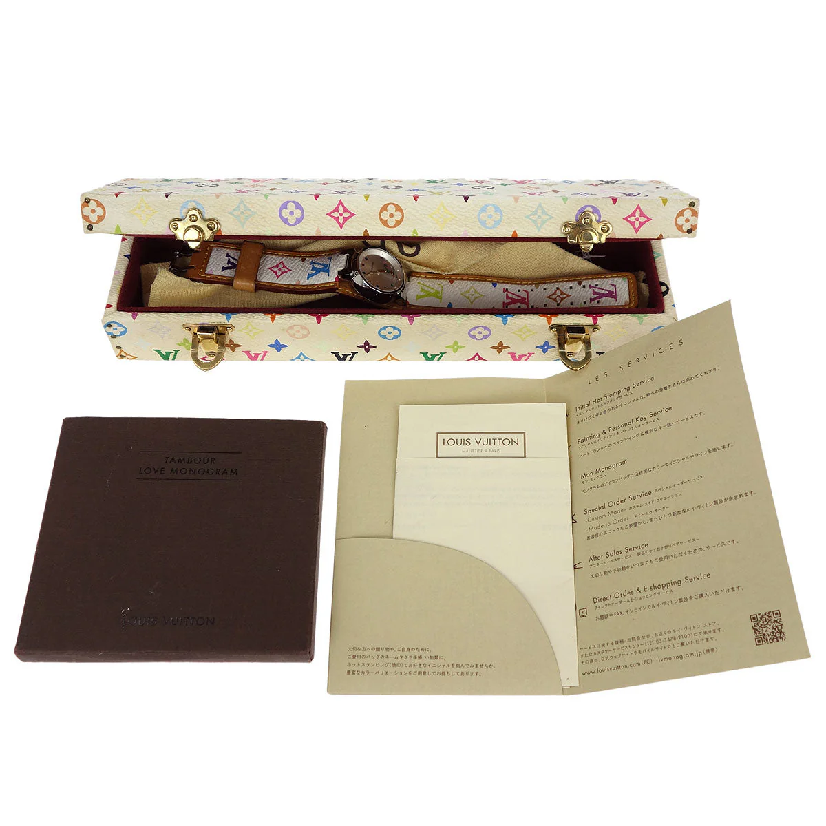 Louis Vuitton Monogram Multicolor Takashi Murakami Q12130 Tambour Watch - Image 3