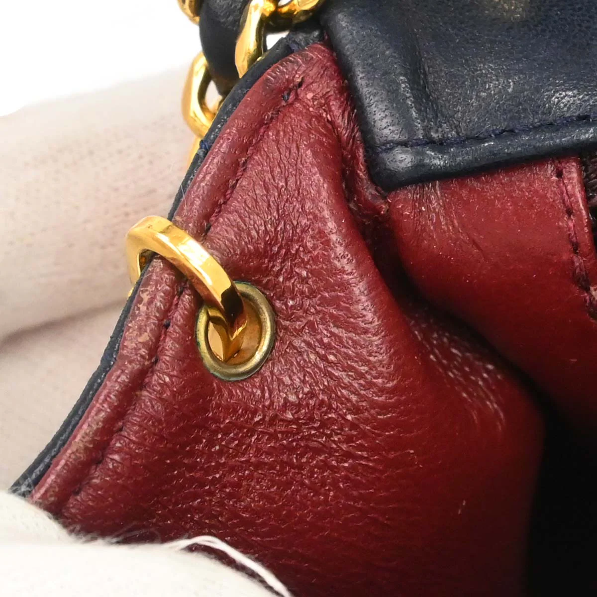 Chanel Navy Lambskin Classic Square Flap Shoulder Bag 20 - Image 15
