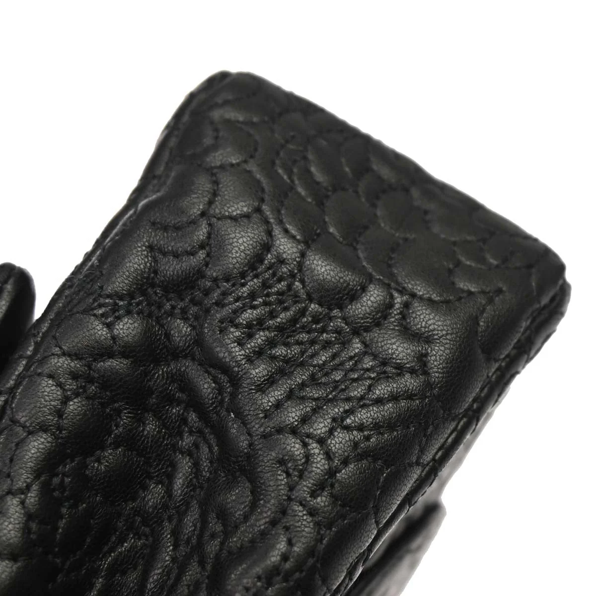 Chanel Black Camellia Embossed Lambskin Medium Classic Double Flap Bag - Image 8