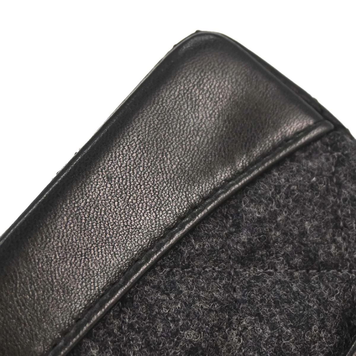 Chanel Black Lambskin Wool Single Flap Shoulder Bag - Image 13