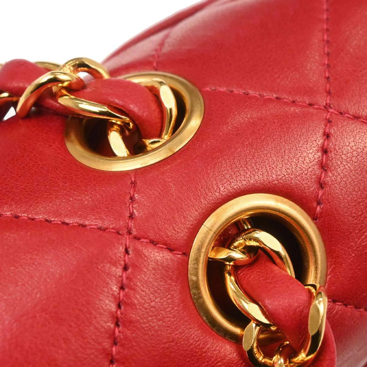 Chanel Red Lambskin Medium Classic Double Flap Shoulder Bag - Image 11