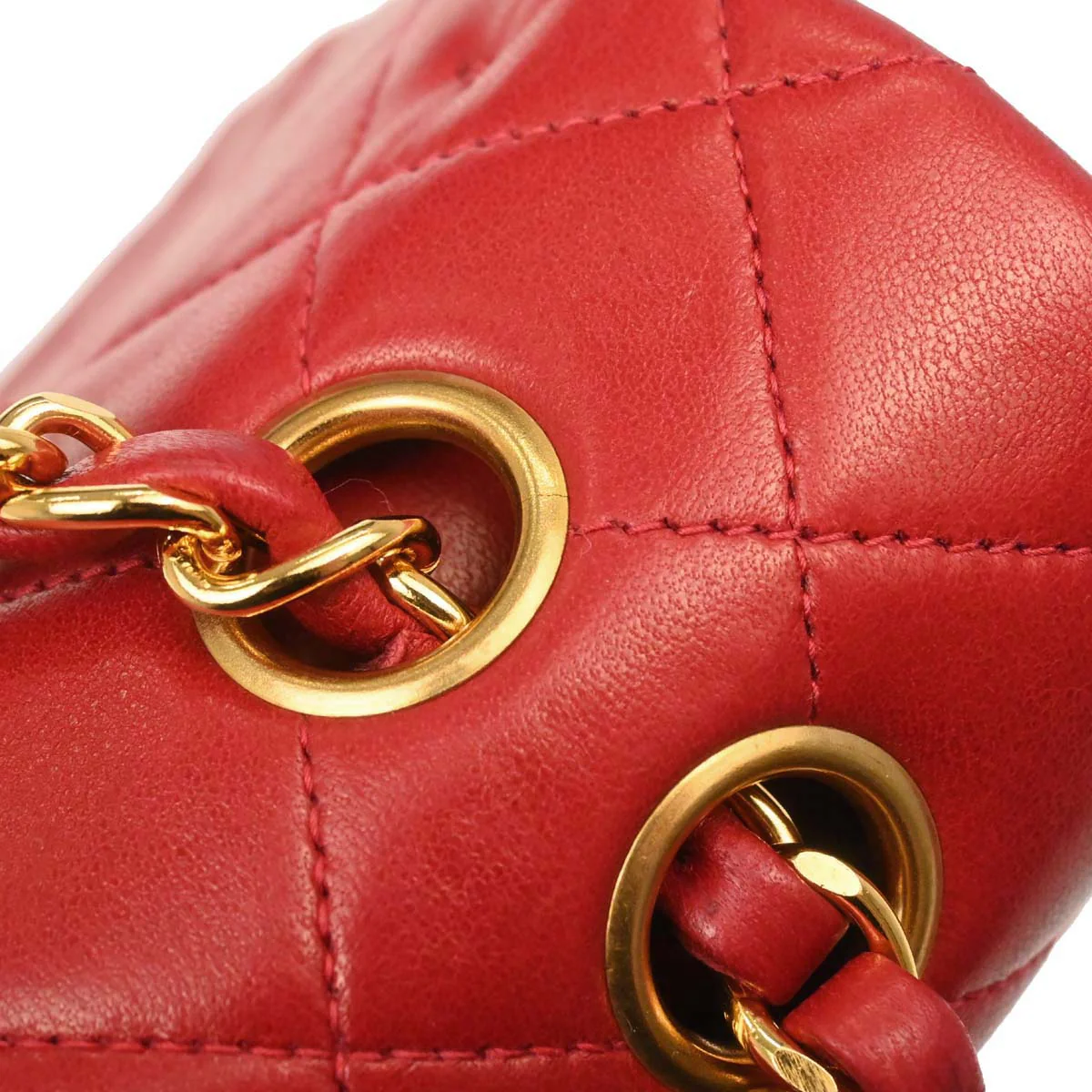 Chanel Red Lambskin Medium Classic Double Flap Shoulder Bag - Image 12