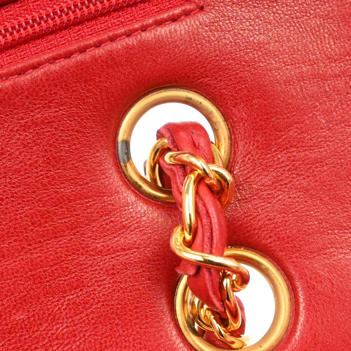 Chanel Red Lambskin Medium Classic Double Flap Shoulder Bag - Image 14