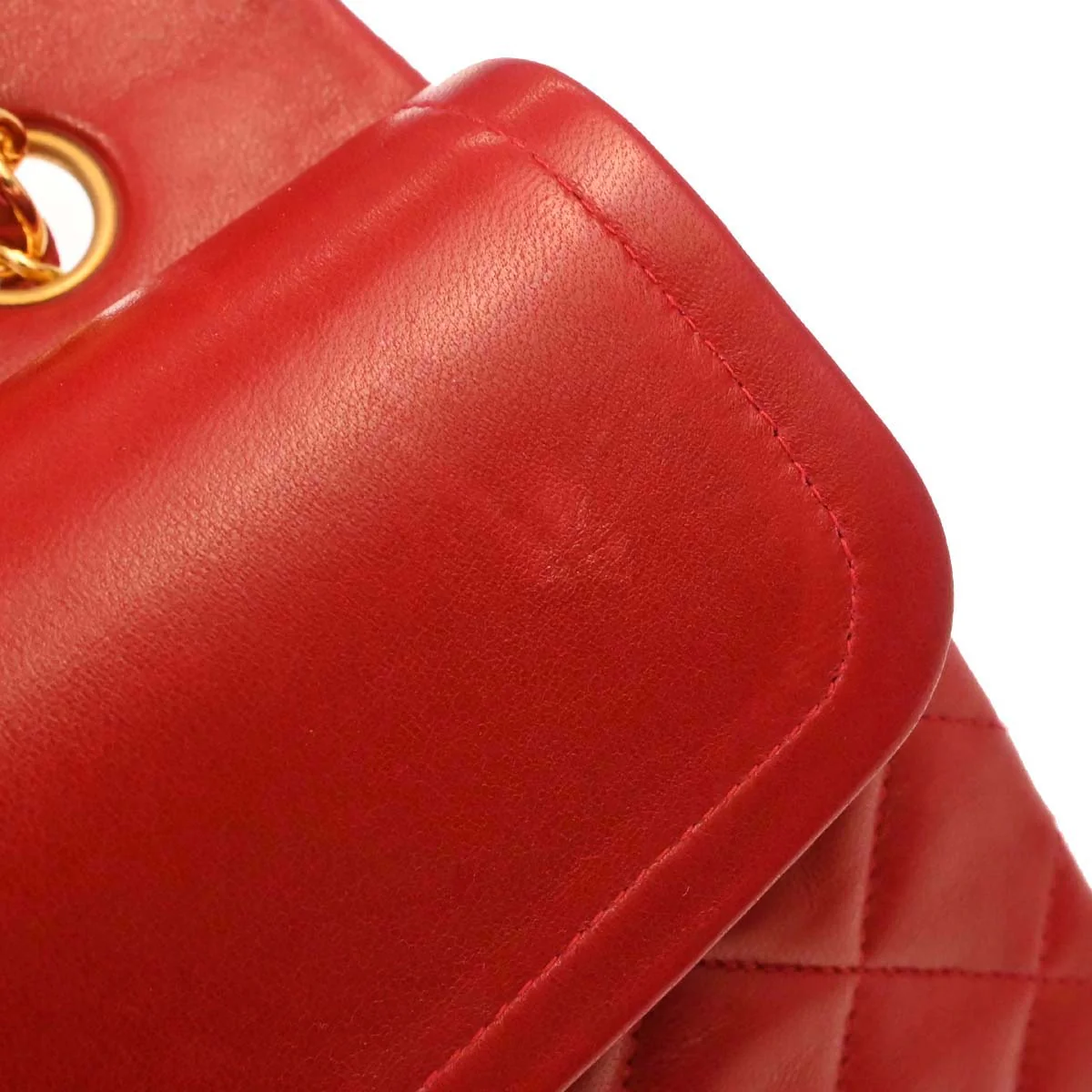 Chanel Red Lambskin Medium Classic Double Flap Shoulder Bag - Image 15
