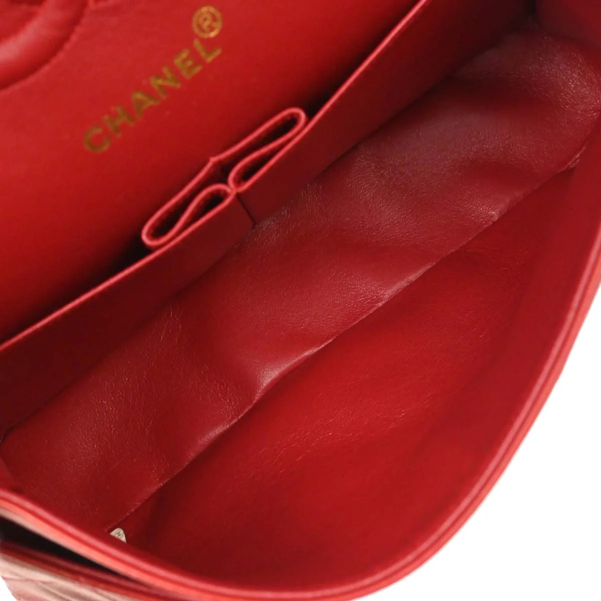 Chanel Red Lambskin Medium Classic Double Flap Shoulder Bag - Image 18