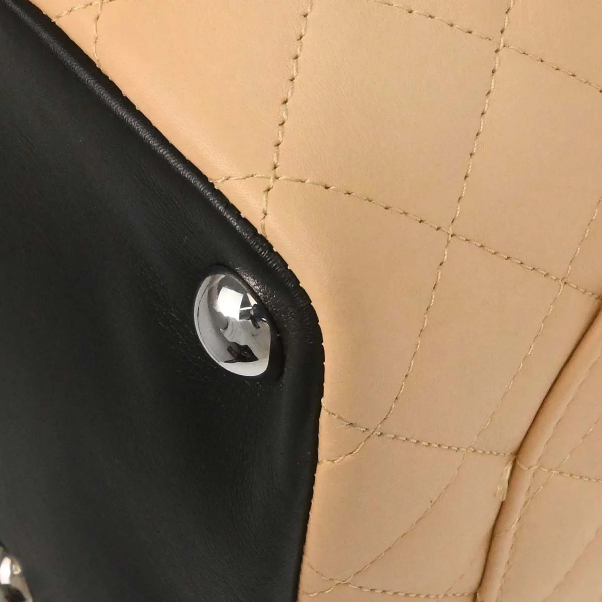 Chanel Beige Calfskin Cambon Ligne Tote Handbag - Image 11