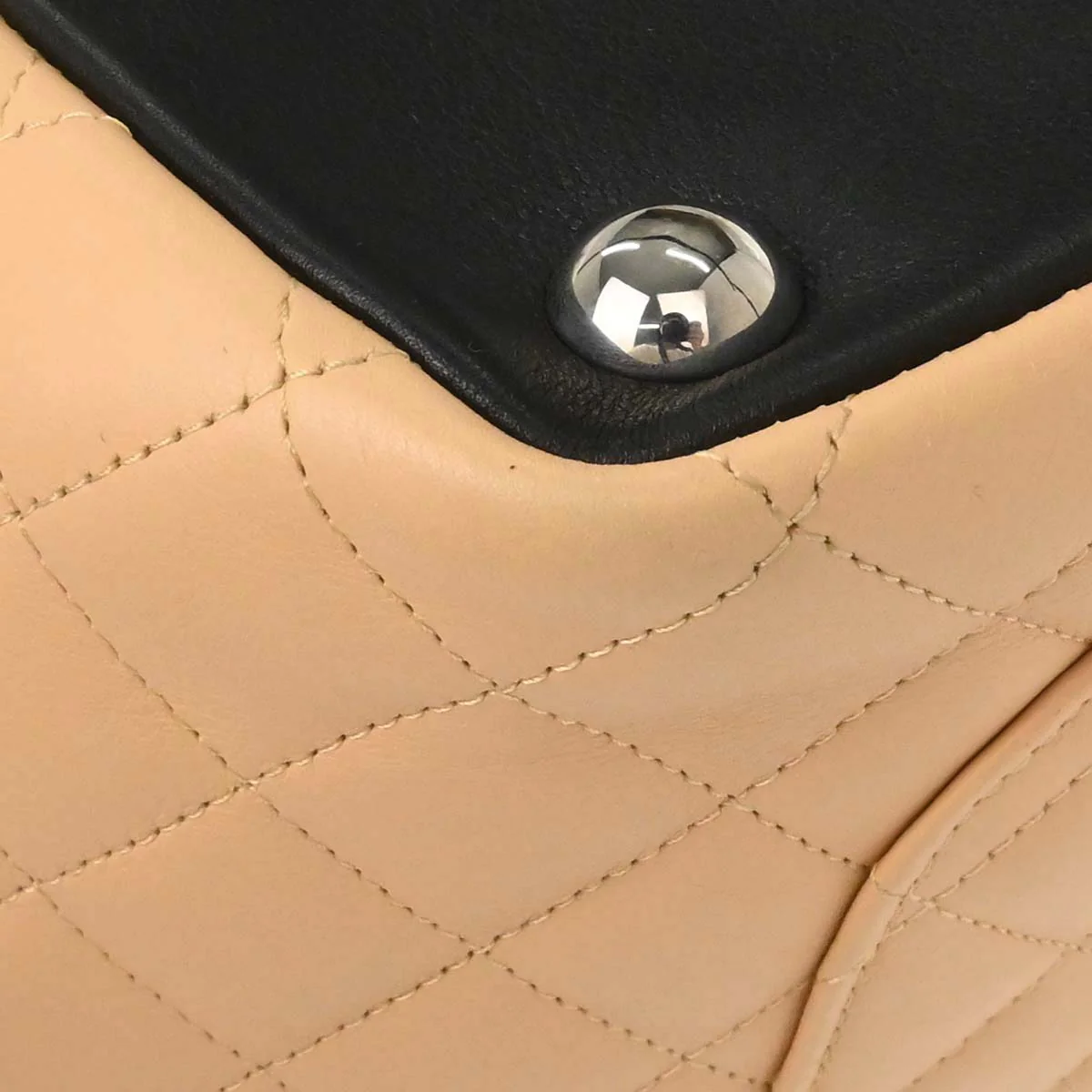 Chanel Beige Calfskin Cambon Ligne Tote Handbag - Image 8