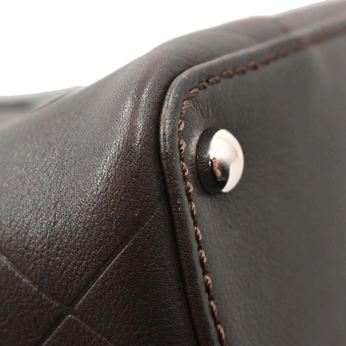 Chanel Brown Lambskin Chevron Tote Handbag - Image 7
