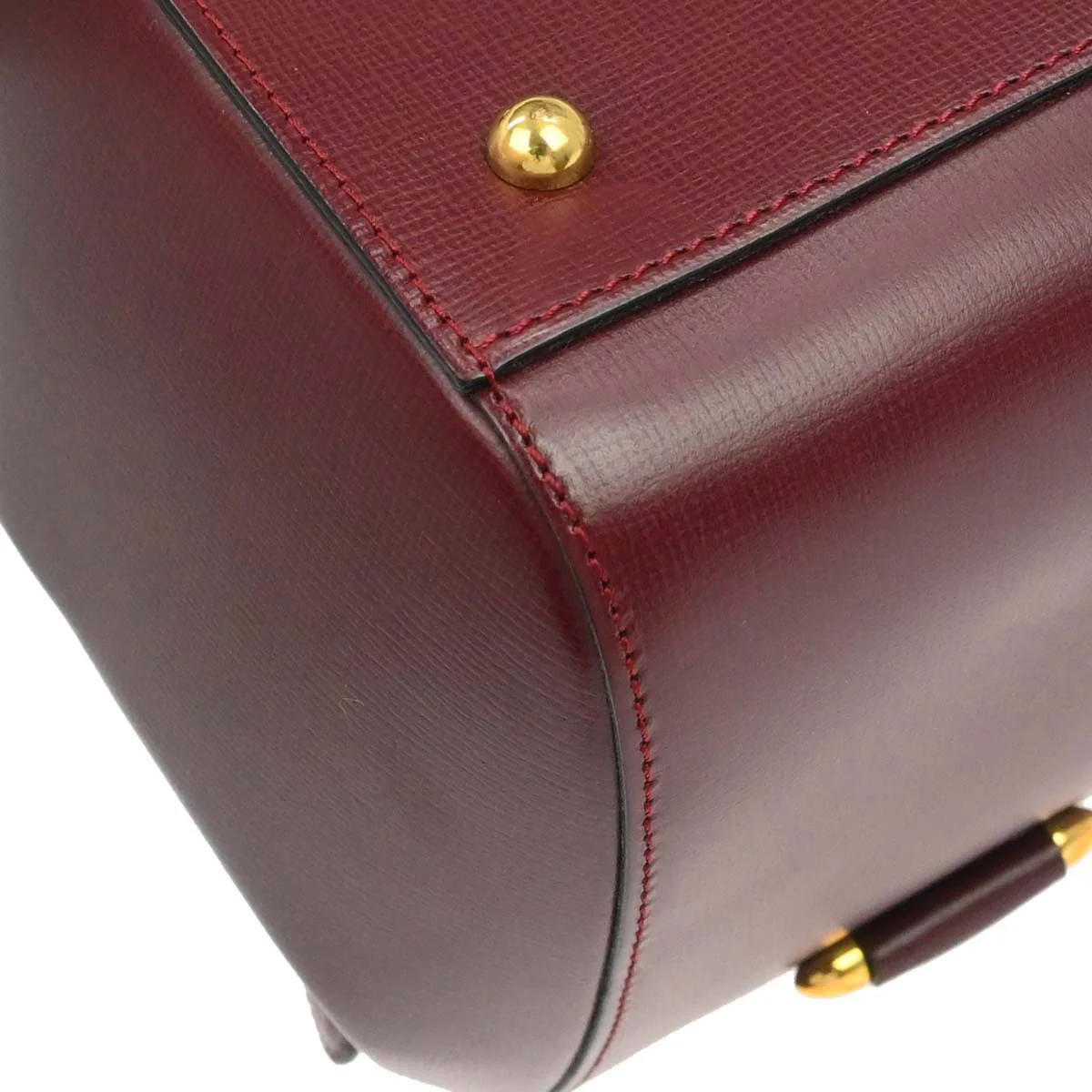 Cartier Bordeaux Leather Handbag - Image 10